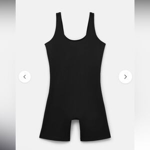 Girlfriend collective black bike unitard size medium